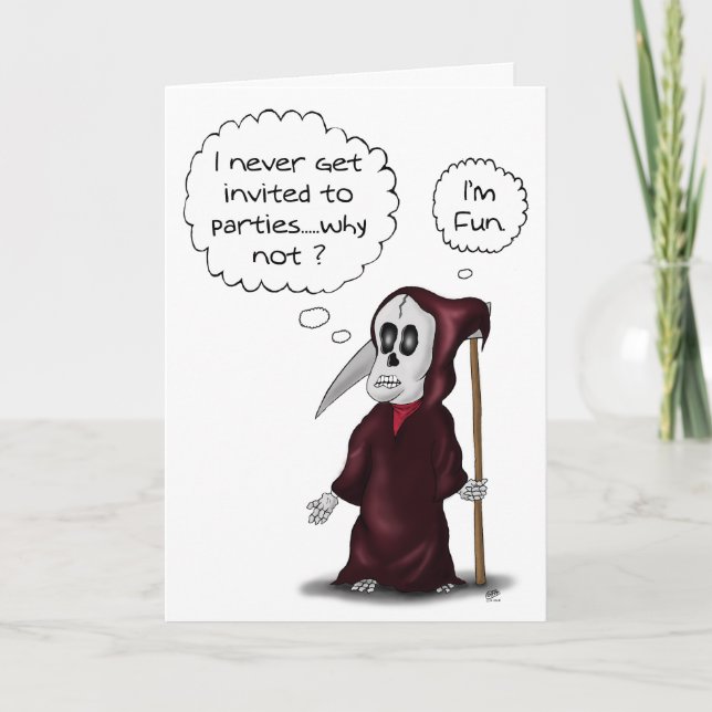 Cartes d'anniversaire amusantes : Pensées douloure (Devant)