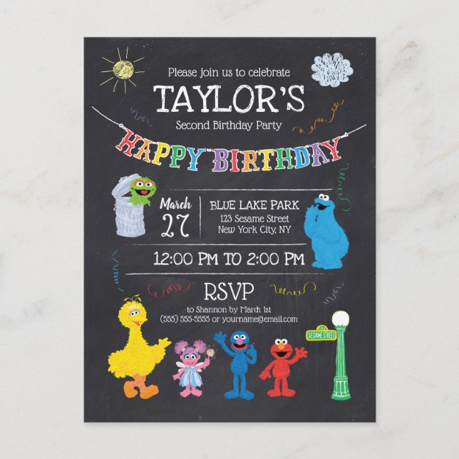 Cartes d'anniversaire arc-en-ciel sur tableau noir (Devant)