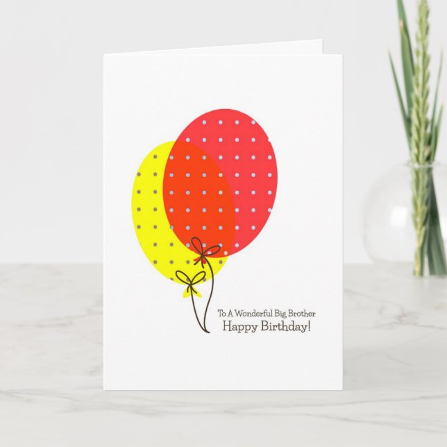 Cartes d'anniversaire Big Brother, gros ballons co (Devant)