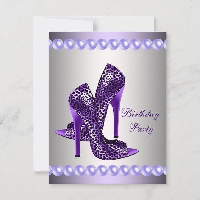 Cartes d'anniversaire Chaussures Talons Hauts Viol (Devant)