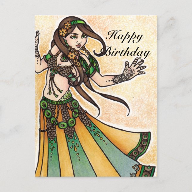 Cartes d'anniversaire de danseuse du ventre (Devant)