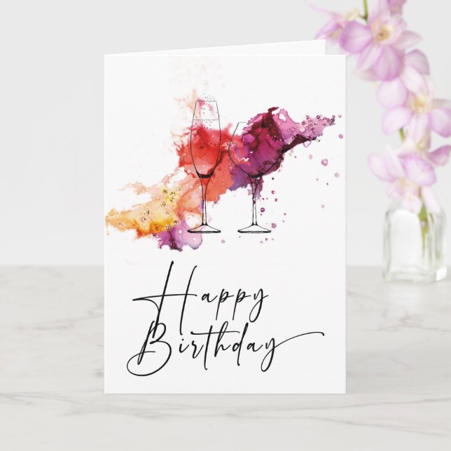 Cartes d'anniversaire de femme ou d'homme (Orchidée)