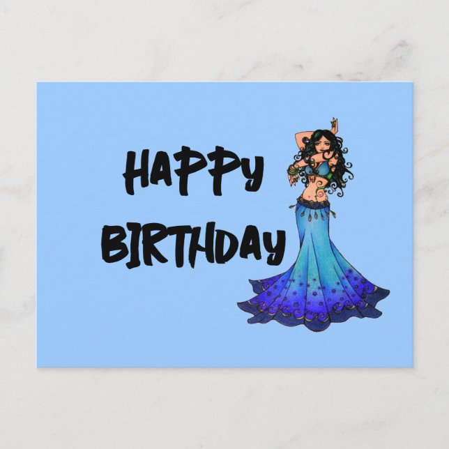 Cartes d'anniversaire de la danseuse du ventre (Devant)