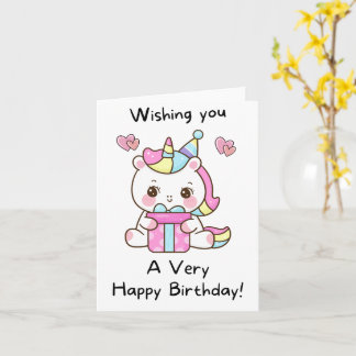 Cartes d'anniversaire de la licorne pour les fille