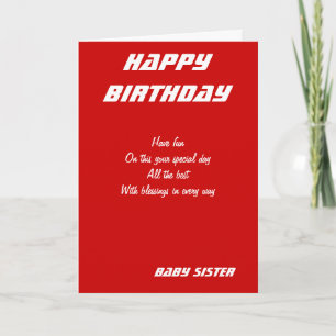 Cartes d'anniversaire de la petite soeur