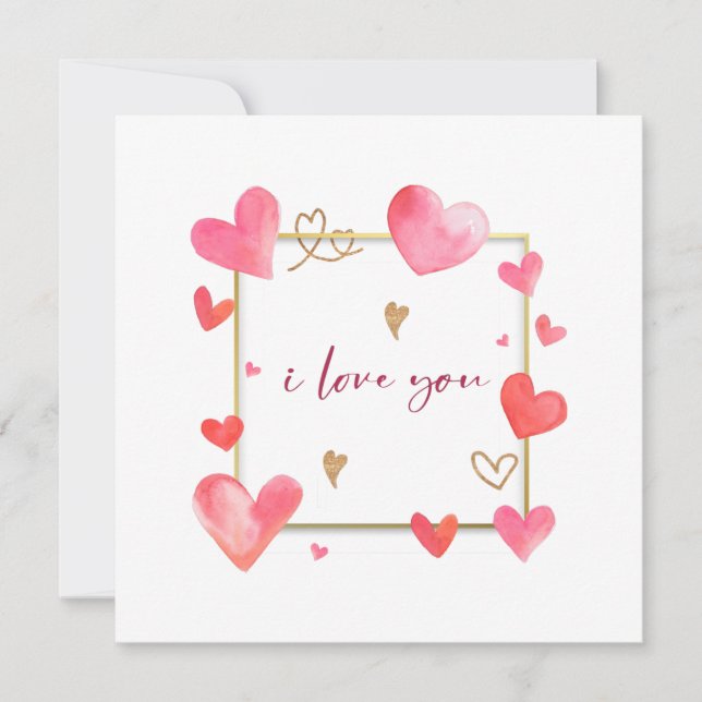 Cartes d'anniversaire de la Saint-Valentin à l'aqu (Devant)