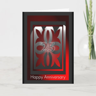 Cartes d'anniversaire de l'employé 25 ans rouge et
