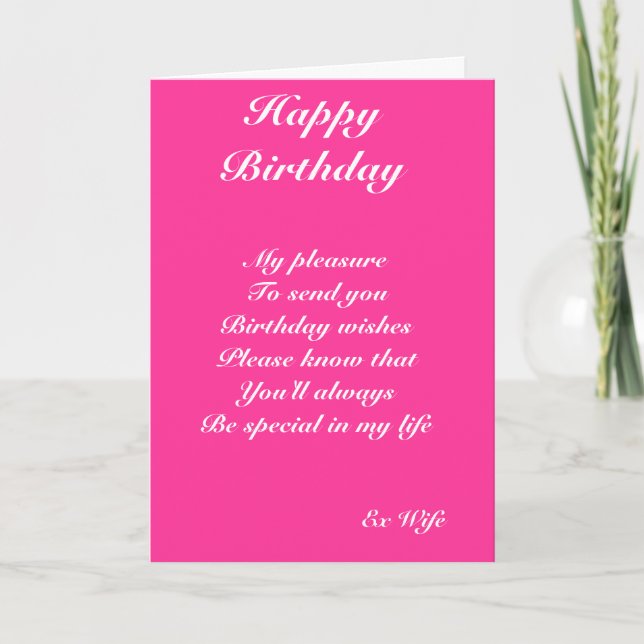 Cartes d'anniversaire de l'ex-femme (Devant)
