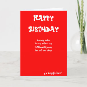 Cartes d'anniversaire de l'ex petit ami