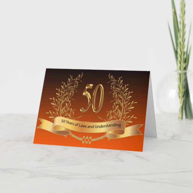 Cartes d'anniversaire de mariage 50 ans (Devant)
