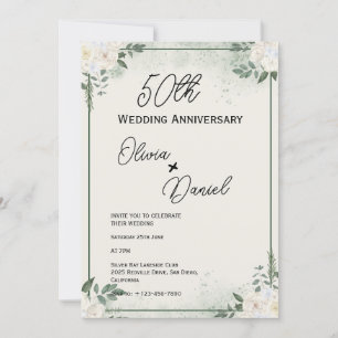 Cartes d'anniversaire de mariage à la végétation l