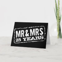 Cartes d'anniversaire de mariage de 25 ans pour M.
