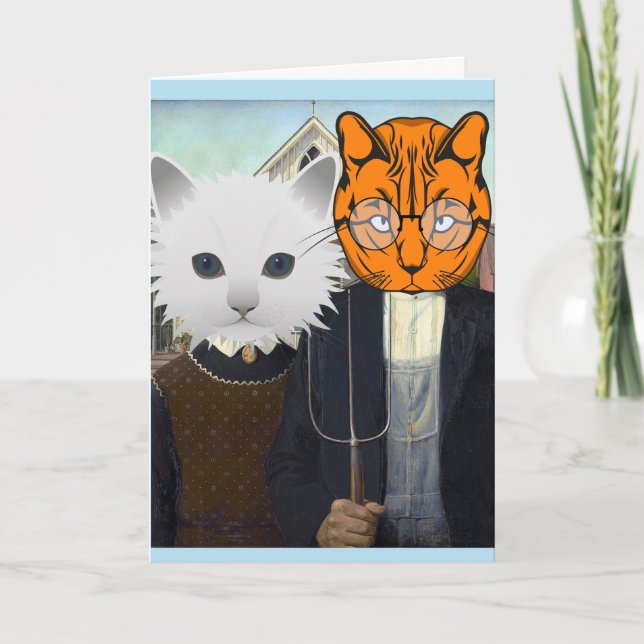 CARTES D'ANNIVERSAIRE DE MARIAGE DE CHAT DRÔLES PO (Devant)