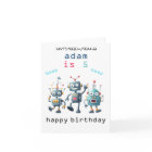 Cartes d'anniversaire de Robot rétro vintage fou d