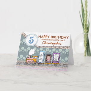 Cartes d'anniversaire de train à vapeur pour garço