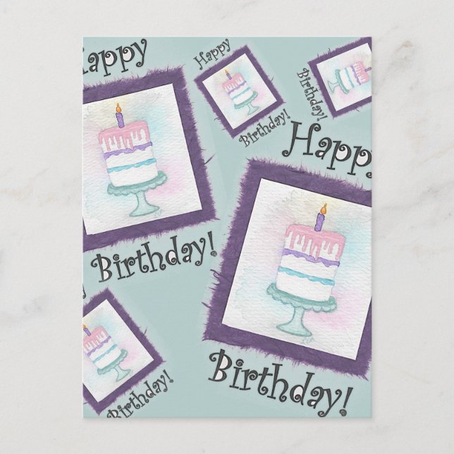 Cartes d'anniversaire du gâteau (Devant)