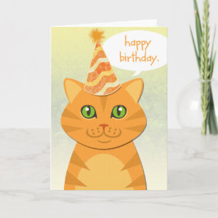 Cartes d'Anniversaire Jolies Cat Orange Tabby