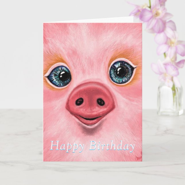 Cartes d'Anniversaire Jolies Pig Bébé - Smile (Orchidée)