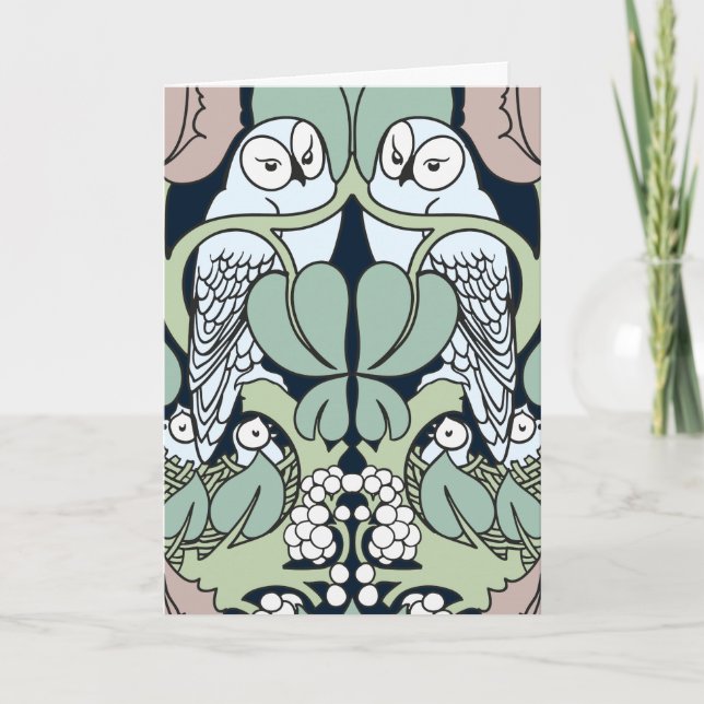 Cartes d'anniversaire Joyeux Art Nouveau Nid de Hi (Devant)
