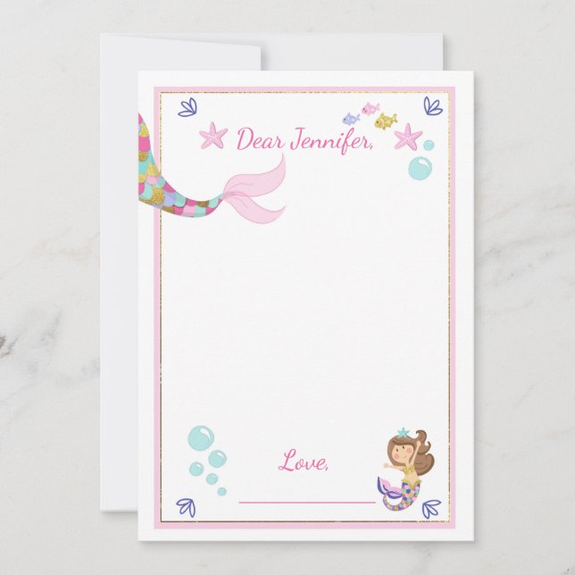 Cartes d'anniversaire Mermaid Time Capsule Girl (Devant)