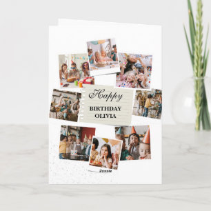 Cartes d'anniversaire Moderne Violet 10 Collage de