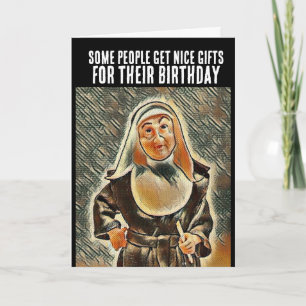 CARTES D'ANNIVERSAIRE NUN CATHOLIQUE AMUSANTE