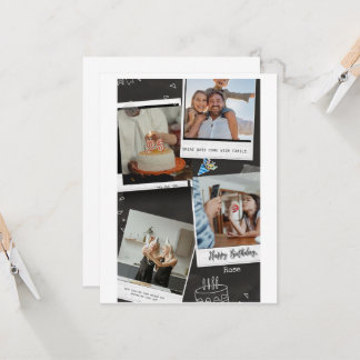 Cartes d'anniversaire photo carré forme collage