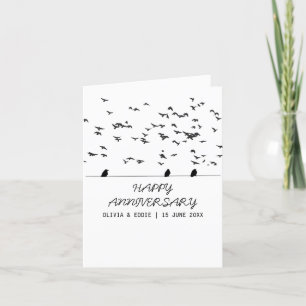 cartes d'anniversaire pliées oiseaux volants