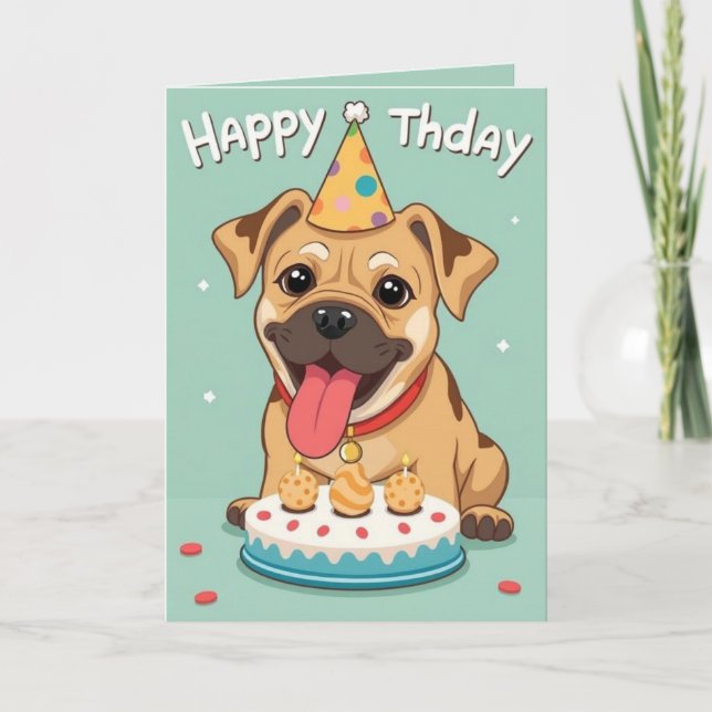 cartes d'anniversaire pour chien amusant (Devant)