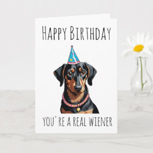 cartes d'anniversaire pour chien de saucisse