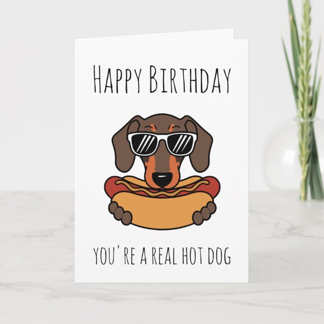 cartes d'anniversaire pour chien de saucisse (Devant)