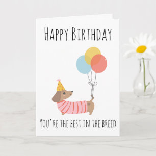 cartes d'anniversaire pour chien de saucisse
