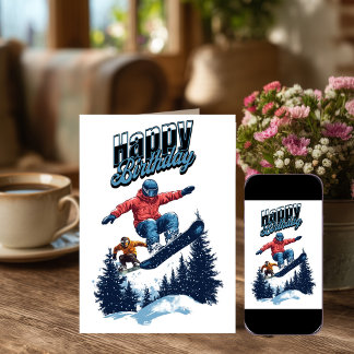 Cartes d'anniversaire pour snowboardeurs