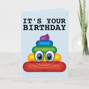 CARTES D'ANNIVERSAIRE RAINBOW POOP FUNNY