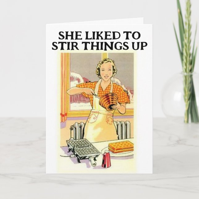 CARTES D'ANNIVERSAIRE RETRO FAMILIALES CUISINE FAM (Devant)