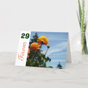 Cartes d'anniversaire Roses oranges 29 Forever Twe