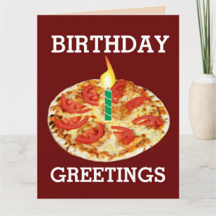 CARTES D'ANNIVERSAIRE VÉGÉTARIENNE ITALIENNE PIZZA