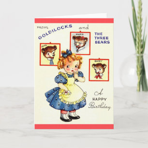 Cartes D'Anniversaire vintages Et Trois Ours