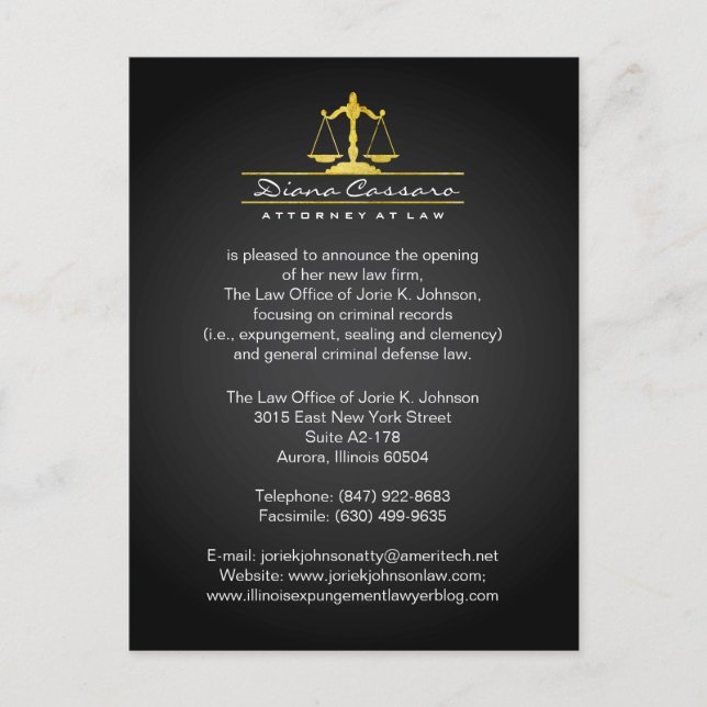 Cartes d'annonce de cabinet d'avocats (Devant)