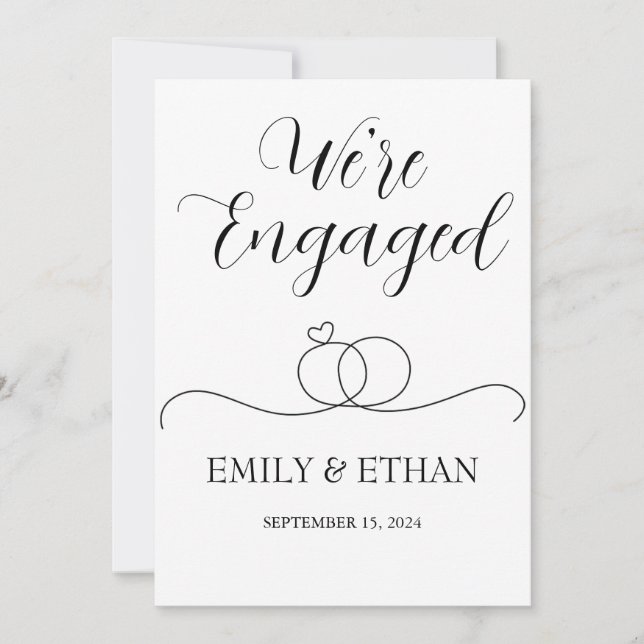 Cartes d'annonce de fiançailles Nous sommes fiancé (Devant)