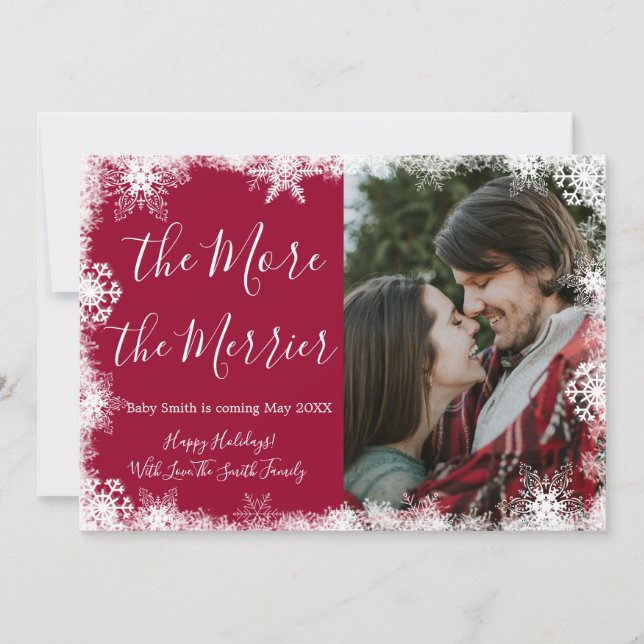 Cartes d'annonce de grossesse pour Noël avec photo (Devant)