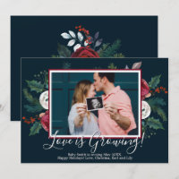 Cartes d'annonce de grossesse pour Noël avec photo