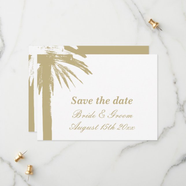 Cartes d'annonce de mariage importantes à Palm Bea (Devant/Arrière en situation)