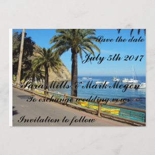 Cartes d'annonce de mariage sur le thème de l'île