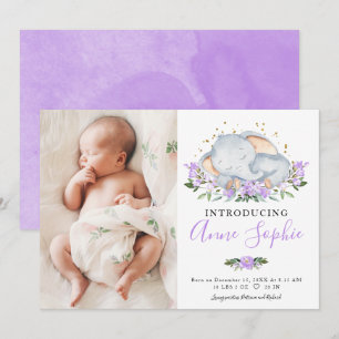 Cartes d'annonce de naissance avec photo de bébé é