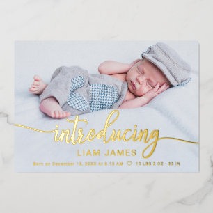 Cartes d'annonce de naissance avec photo de callig