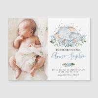 Cartes d'annonce de naissance avec photo de mignon