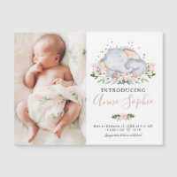 Cartes d'annonce de naissance avec photo de mignon