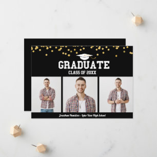 Cartes d'annonce de remise de diplôme de lycée ave