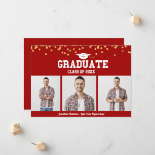 Cartes d'annonce de remise de diplôme de lycée ave